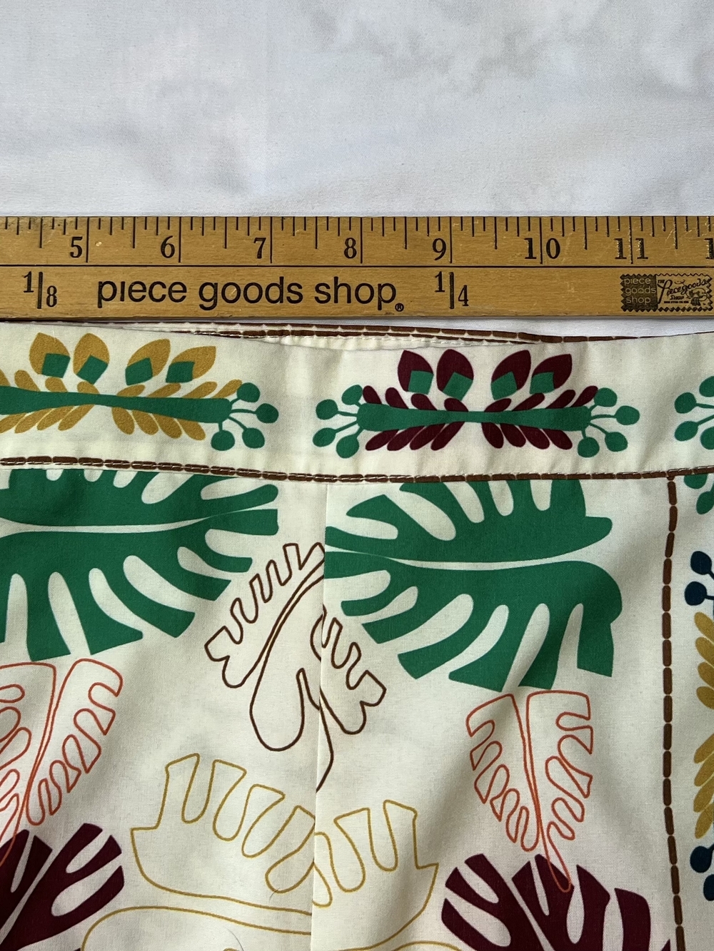 Cropped Ankle Leaf-Print Pants - Cream Multi - Picture 4 of 6